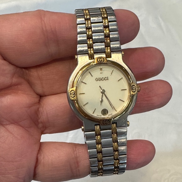Authentic Gucci Two-Tone Silver and Gold Timepiece - Picture 3 of 11